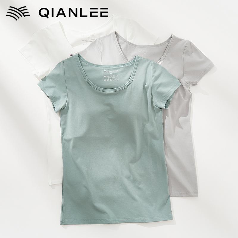 パジャマ　レディース　かわいい 女性用 半袖 Tシャツ 2枚 胸 パッド 付き ノーブラ 外出 着と しても ..