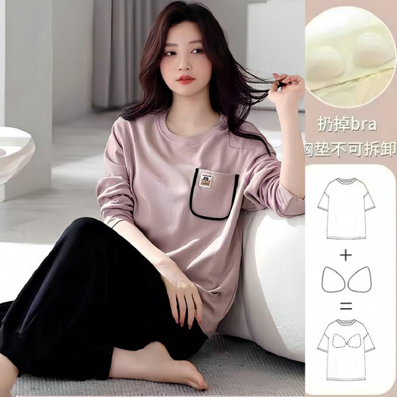 ルームウエア 女性用 カップ付き リラックスウエア パジャマ　レディース　かわいい 胸 パッド 付き 女..