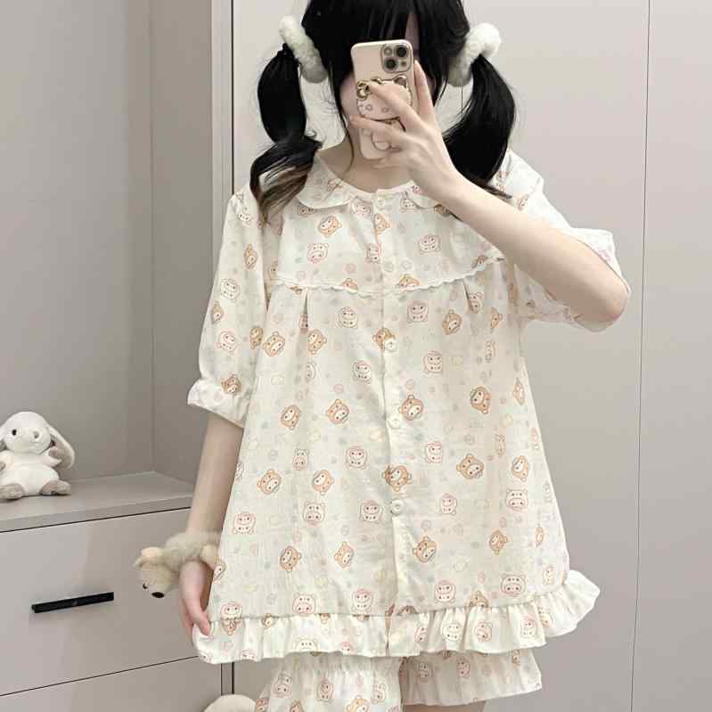 もこもこ ルームウェア 暖かい かわいい パジャマ　レディース　かわいい ストロベリー イージー ベア ..