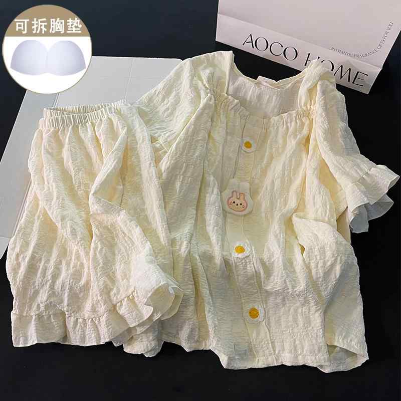 もこもこ ルームウェア 暖かい かわいい パジャマ　レディース　かわいい 夏用 イン アプリコット 綿 ..