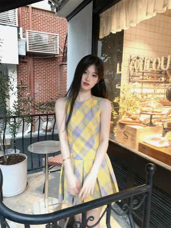 オシャレ かわいい 韓国 ノースリーブ ワンピース Vネック　トップス　レディース LXLILIUM ソフト チ..