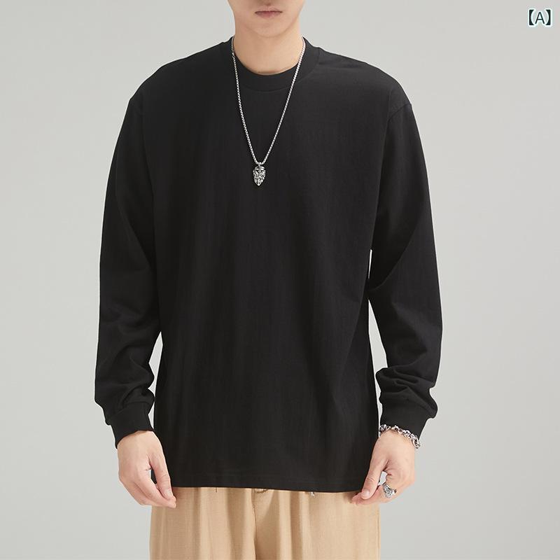 メンズ スウェット トップス 長袖 長袖 Tシャツ メンズ 春秋 メンズ コットン ファッション カジュアル..