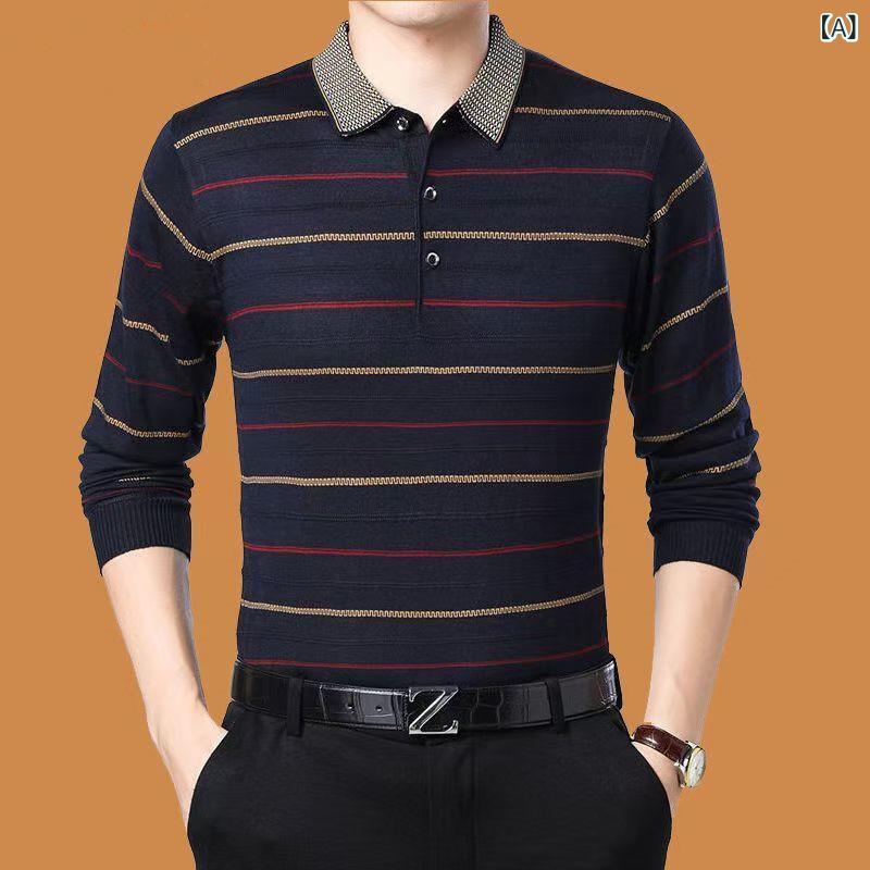 メンズ スウェット トップス 長袖 春秋 中年 男性 長袖 t シャツ 秋 衣服の 大きいサイズ レイヤリング..