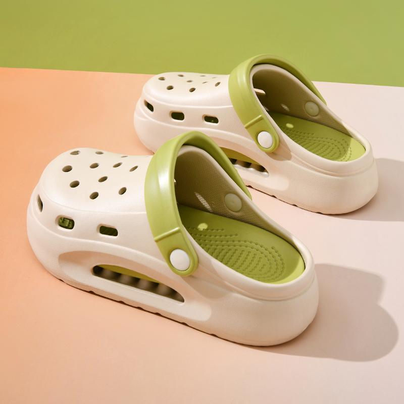 滑り止め ソフトボトム クッション スリッパ　シューズ　カジュアル レディース 夏用 アウトドア シューズな 厚底 つま先 閉じ スリッパ ソフト ソール 快適 ナースシューズ 滑り止め ハーフ スリップ ビーチ シューズ