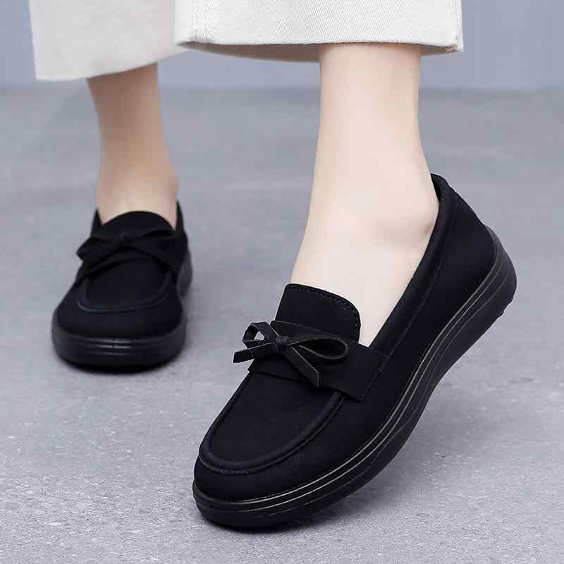 滑り止め ソフトボトム クッション スリッパ　シューズ　カジュアル 布 靴 レディース 新型 シングル シューズ トッズ ワークシューズ カジュアル マザー ソフト ソール 滑り止め ワン ステップ