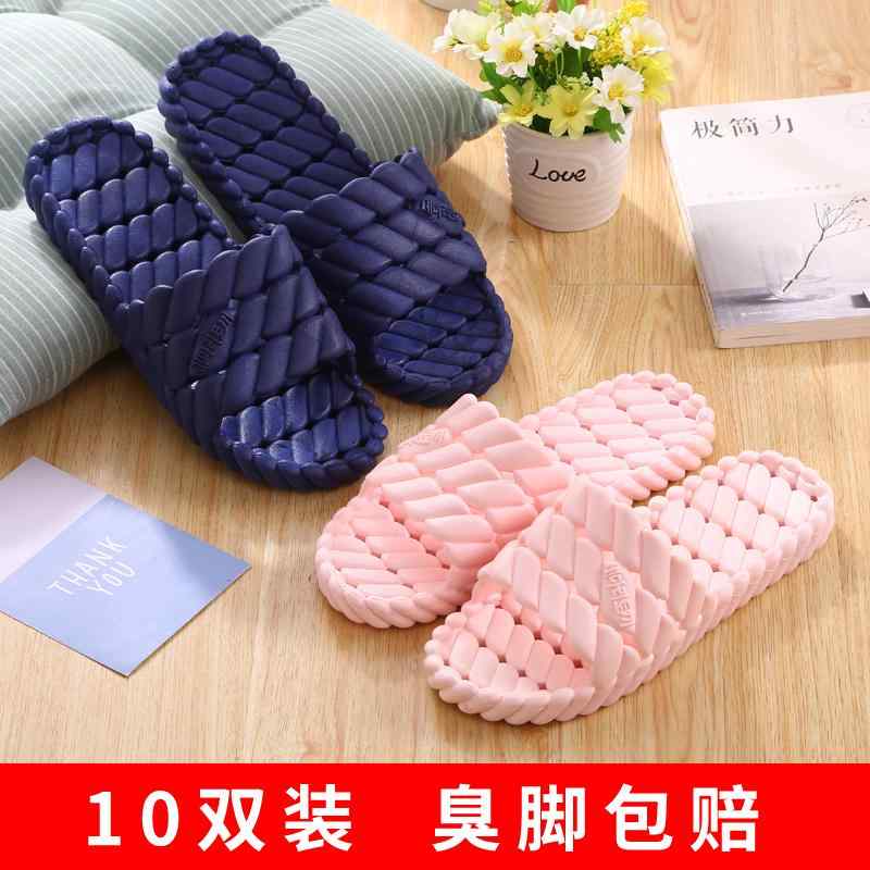 滑り止め ソフトボトム クッション スリッパ　シューズ　カジュアル 夏の 入浴と 浴室用 ホテル スリッパ 10 足 滑り止め ソフト ソール 防臭 5つ 星 専用 厚手 穴