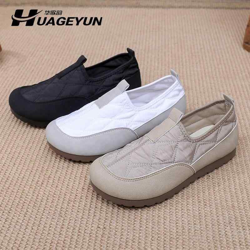 滑り止め ソフトボトム クッション スリッパ　シューズ　カジュアル 春秋 古風 布 靴 女性 2025 ソフト ソール 表面 ワン ステップ 滑り止め シングル シューズ カジュアル マザー