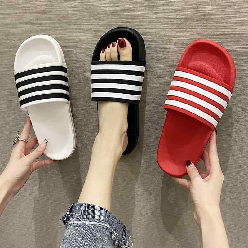 滑り止め ソフトボトム クッション スリッパ　シューズ　カジュアル 女性用 スリッパ 夏 ファッション カップル ストライプ 厚底 滑り止め フリップフロップ イン バス ルーム ソフト ソール サンダル