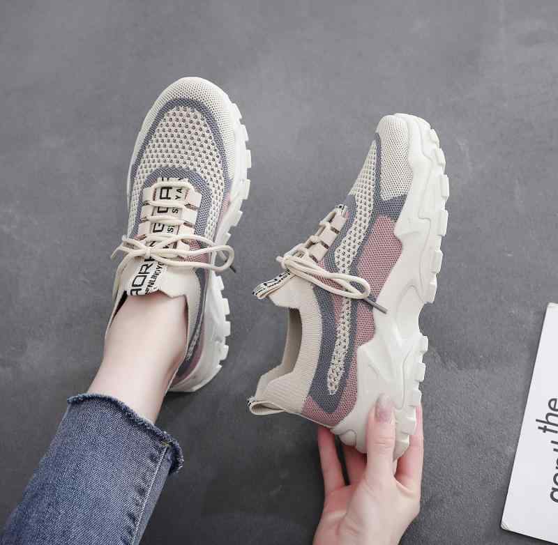 滑り止め ソフトボトム クッション スリッパ　シューズ　カジュアル 春の新 スタイル フライング 織り 通気性 万能 厚底 韓国 スポーツ カジュアル シューズ レディース ソフト ソール 滑り止め ランニング