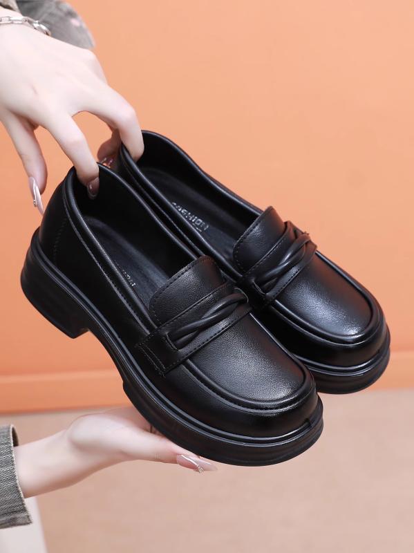 快適 カジュアルシューズ 普段使い フラットソール シューズ　スリッパ　カジュアル レディース プラット フォーム ローファー 2025 春 黒 厚底 スモール レザーシューズ スリッポン シングル シューズ ソフト ソール 身長 アップ ワークシューズ