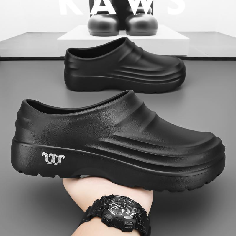 快適 カジュアルシューズ 普段使い フラットソール シューズ　スリッパ　カジュアル シェフ シューズ メンズ 夏 厚底 防水 滑り止め 耐 油 キッチン 通気性 ソフト ソール 耐摩耗 労働 保護 作業 靴