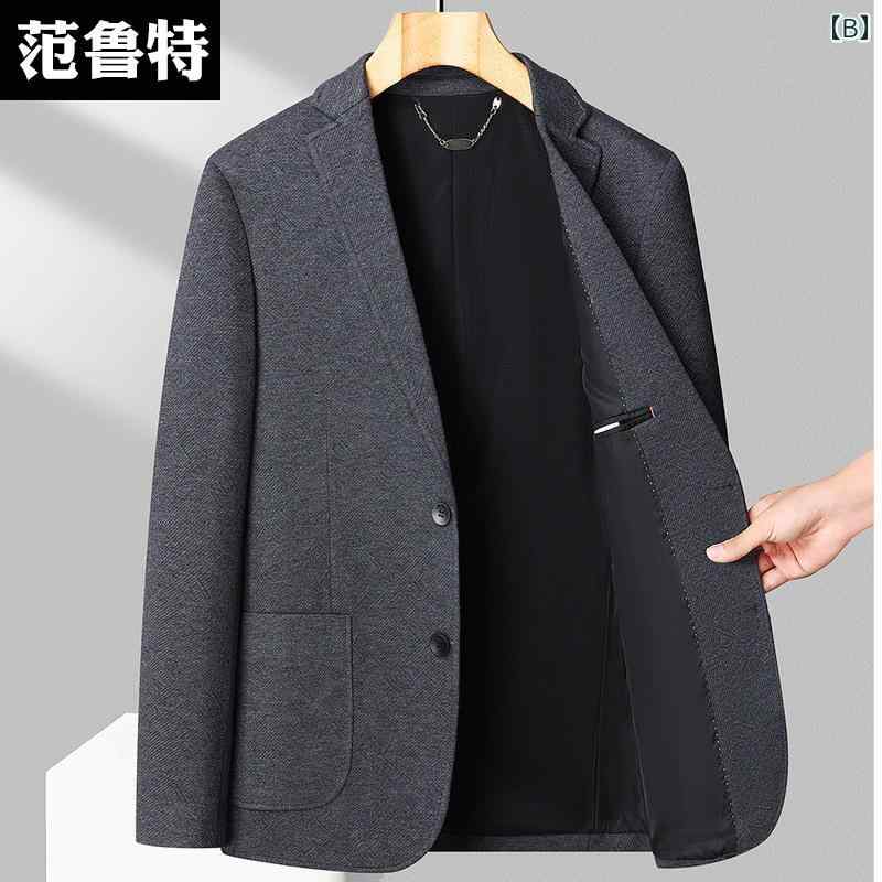 洗える ウォッシャブル オールシーズン ビジネス　スーツ　ジャケット 春秋 黒の ビジネス カジュアル スーツ 男性用 高級 シングル ウエスタン メンズ ノンアイロン スプリング ジャケット