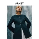 洗える ウォッシャブル オールシーズン ビジネス スーツ ジャケット ARKET レディース コットン& リネン 混紡 スリム ラウンドネック スーツ ジャケッ...