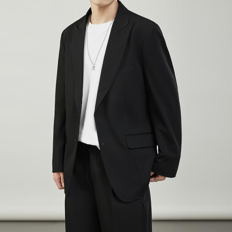 洗える ウォッシャブル オールシーズン ビジネス　スーツ　ジャケット メンズ シルエット スーツ やや ワイドで ゆったり ハイエンドの ドレープ 2 ボタン カジュアル ジャケット