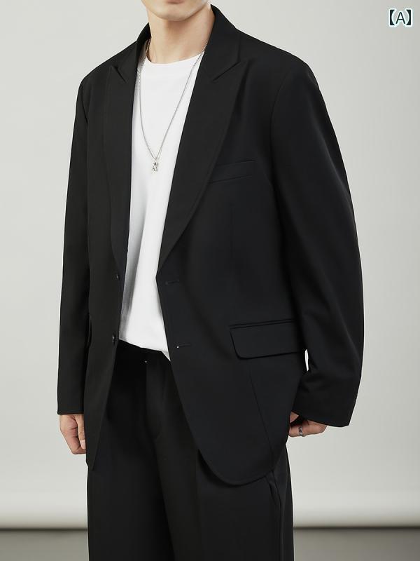 洗える ウォッシャブル オールシーズン ビジネス　スーツ　ジャケット メンズ シルエット スーツ やや ワイドで ゆったり ハイエンドの ドレープ 2 ボタン カジュアル ジャケット