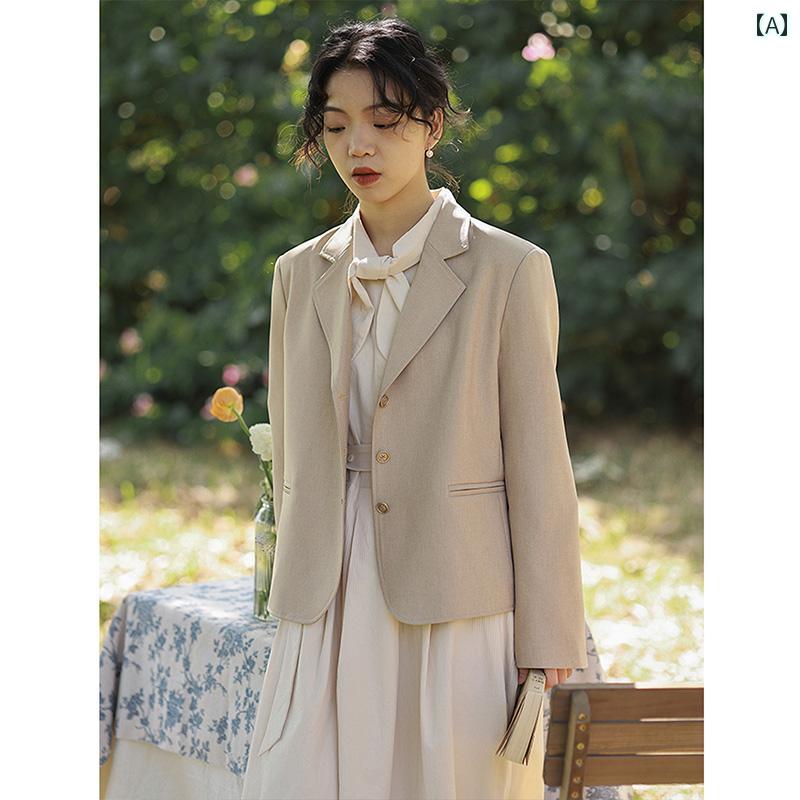 洗える ウォッシャブル オールシーズン スーツ　ジャケット　カジュアル 小さい スーツ ジャケット レディーススーツ トップスの カジュアル 2025 春 ショート スタイル コールド ハイエンド