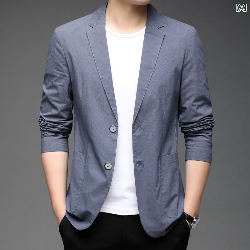 洗える ウォッシャブル オールシーズン スーツ　ジャケット　カジュアル 春秋 綿の 小さい スーツ メンズ 韓国 ビジネス カジュアル シングル コート ジャケット