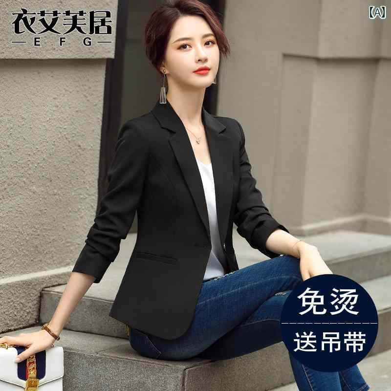 洗える ウォッシャブル オールシーズン スーツ　ジャケット　カジュアル 女性用 ホワイト カジュアル スモール スーツ ジャケット 春秋 2025 スリムフィット プロ トップス 夏の 薄手
