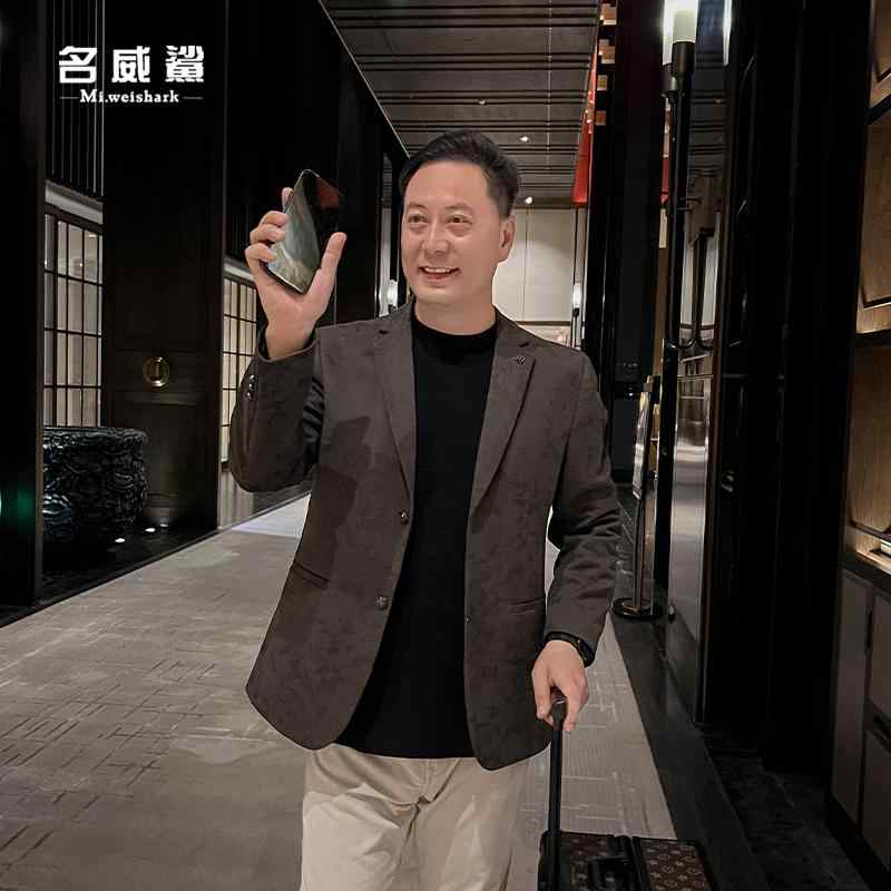 洗える ウォッシャブル オールシーズン おしゃれ スーツ　ジャケット　カジュアル お父さんの 秋 シングル スーツ ジャケット ビジネス カジュアル 紳士 焦げた 花 厚手 ウール