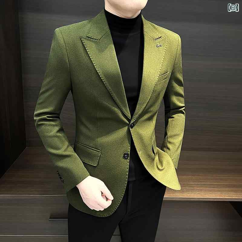 洗える ウォッシャブル オールシーズン ビジネス　スーツ　ジャケット スーツ ジャケット メンズ 春秋 メンズトップス 2025年 スリムフィット ハイエンド カジュアル ワンピース
