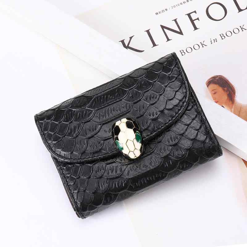 軽量 多機能 財布　カードケース　レザー 革 ヘビ プリント カードホルダー レディースファッション 多..