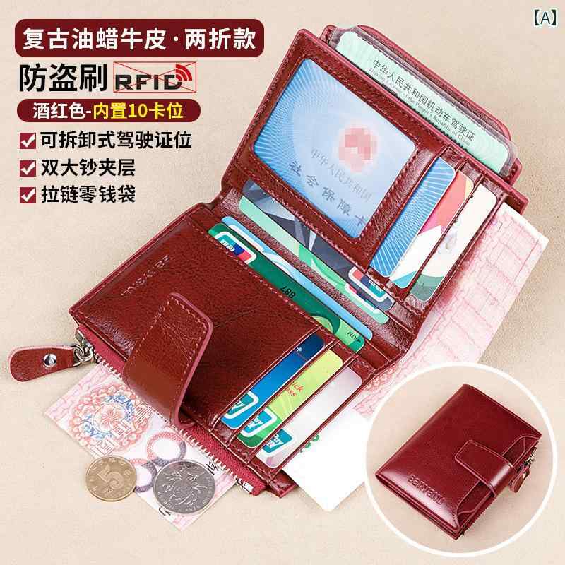 バランスケア　楽天市場店の軽量 多機能 財布　カードケース　レザー 20新 革 レディース カード ウォレット クリップ 多機能 小型 ショート大容量 手持ち 折りたたみ ジッパー スナップ｜アングル2