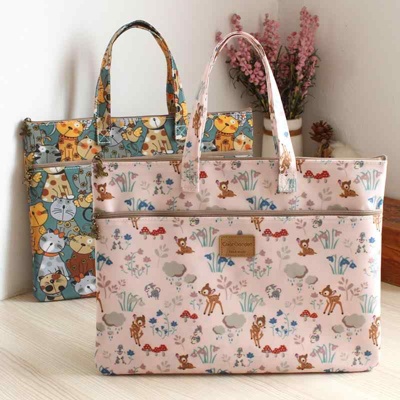 レディースバッグ 綺麗 かわいい きちんと トートバッグ　キャンバス　ファイル A 4 ポータブル ドキュメント バッグ オックスフォード ジッパー 学生大容量 データストレージ オフィス リメディアル