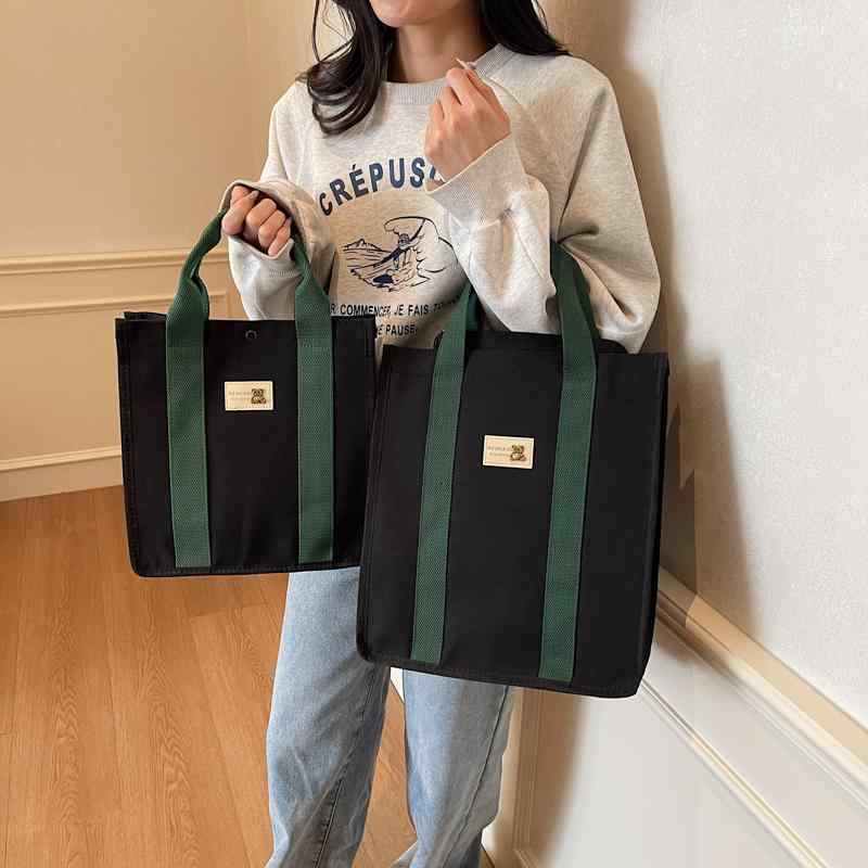 レディースバッグ 綺麗 かわいい きちんと トートバッグ キャンバス ファイル 通学用 ハンドバッグ お出かけ用 塾用 バッグ A 4 書類 キャンバス ブック ランチ ボックス 弁当