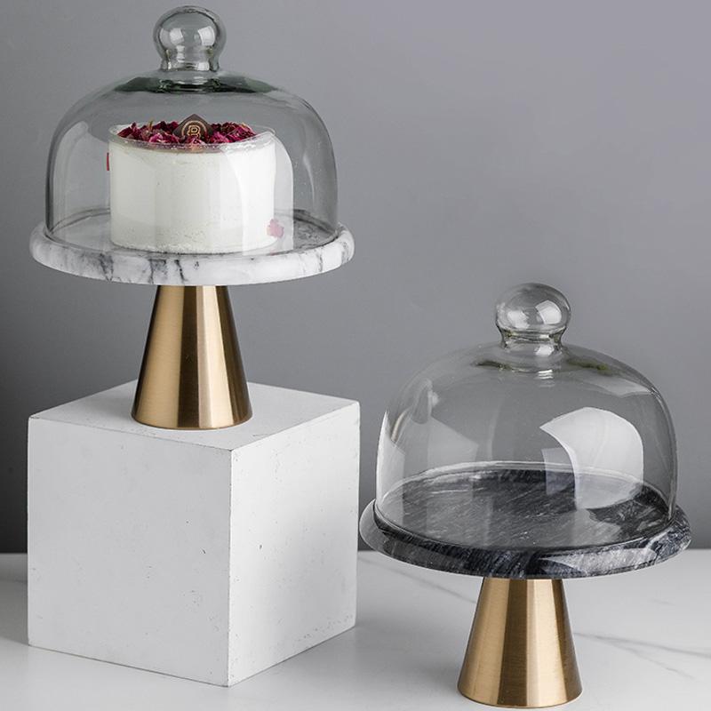 インテリア おしゃれ キッチン用品 家庭用 雑貨 プレート　皿　トレイ 蓋 付きの な 大理石の ケーキ ..