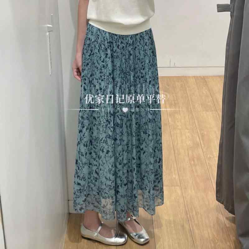 フレアスカート 花柄スカート aラインスカート ふんわり スカート　レディース　花柄 Ujia Diary レデ..