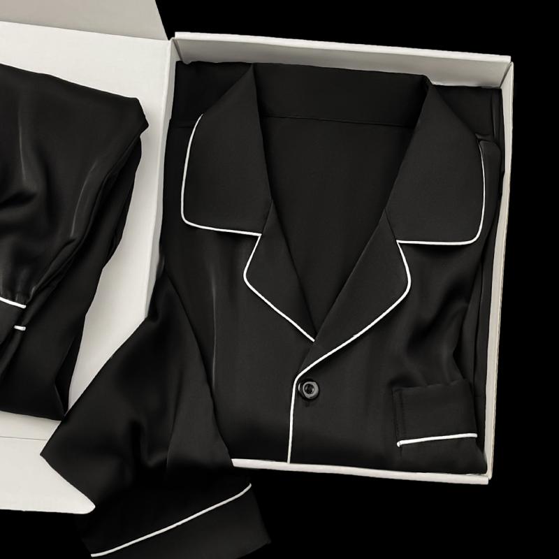 おしゃれ 肌に優しい 快適 メンズ　パジャマ　上下 シルクパジャマ メンズ 春秋 シンプル ビッグ スタイルは ボーイフレンドが ギフト ボックス セットと して 着用 する カジュアル ホームウェアです