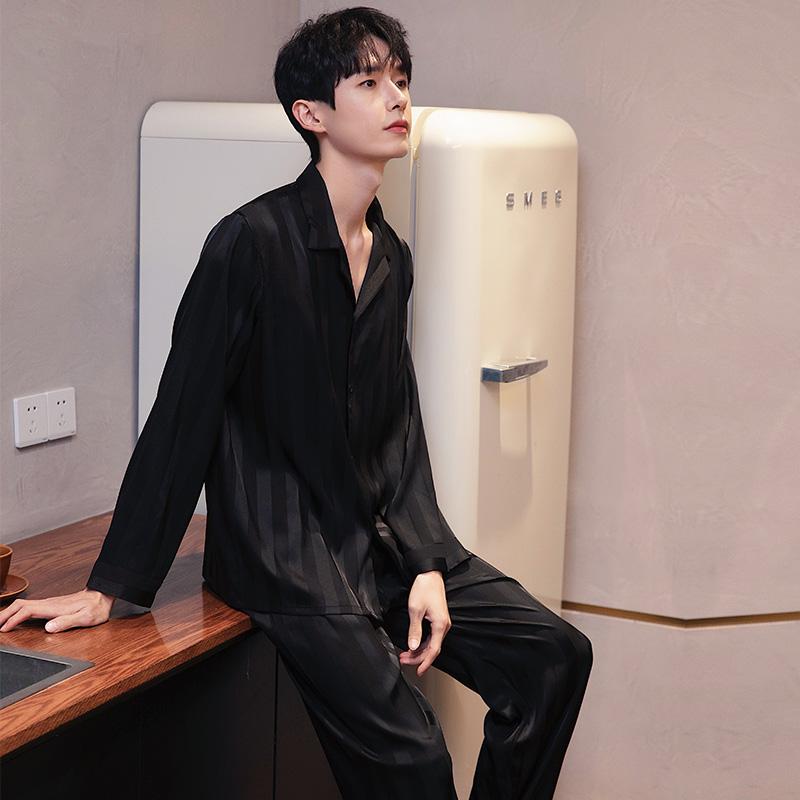 おしゃれ 肌に優しい 快適 メンズ　パジャマ　上下 メンズ パジャマ 春秋 冷感 長袖 ズボン スーツ 夏 ハイエンド ホーム 服