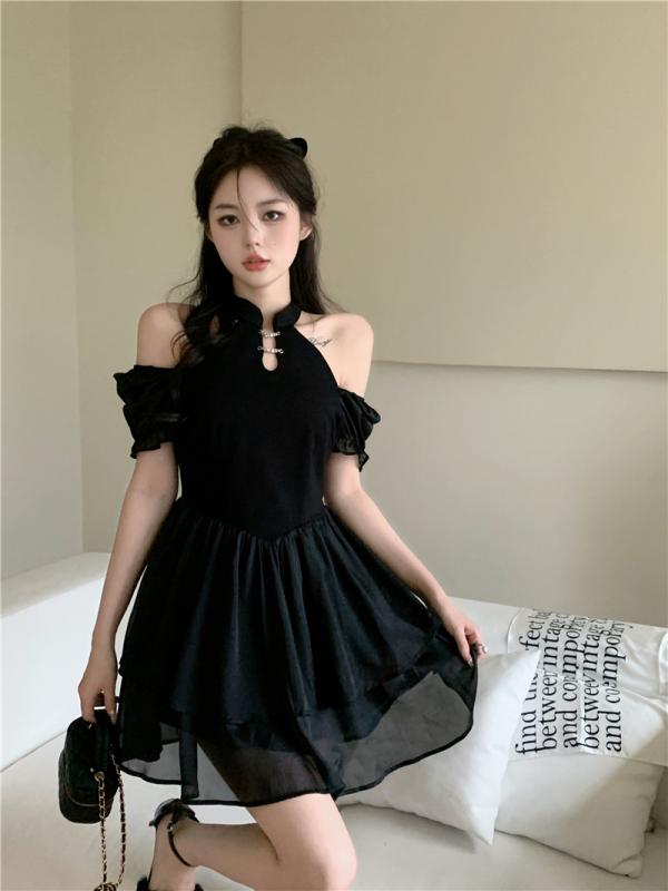 エレガント 肩出し 美しいシルエット 華やかドレス ドレス　パーティー　レディース 小さい ドレス 誕生日 パーティー レトロ レディース 夏の ホット ガール ショート スカート プリンセスチュチュ