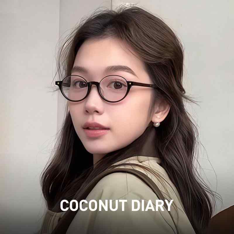 男女兼用 紫外線 おしゃれメガネ メガネ　フレーム　おしゃれ ココナッツ ダイアリー レトロ 英国 スタ..