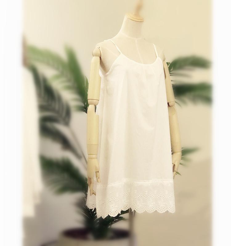 キャミワンピ 無地 ロング丈 ペチコート キャミソール　トップス　レディース Mulu 綿 ボトム サスペン..