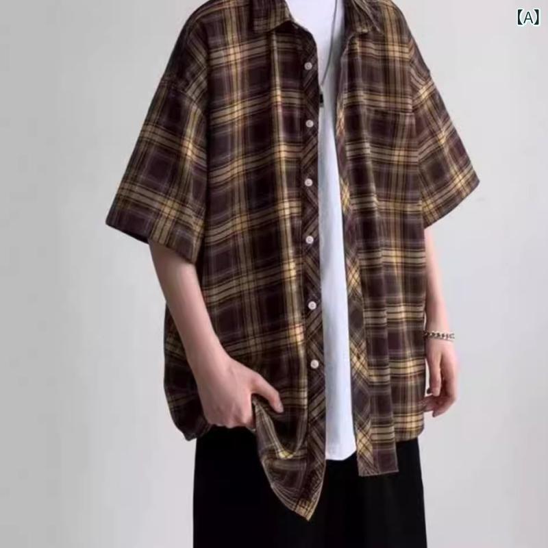 楽天バランスケア　楽天市場店メンズ チェックシャツ カジュアルシャツ 半袖 おしゃれ 新 商品の ファッション メンズ 夏の 格子の 半袖の シャツ 清新な カジュアル コートの 感の ファッション の 現物は 全部 注文 します。