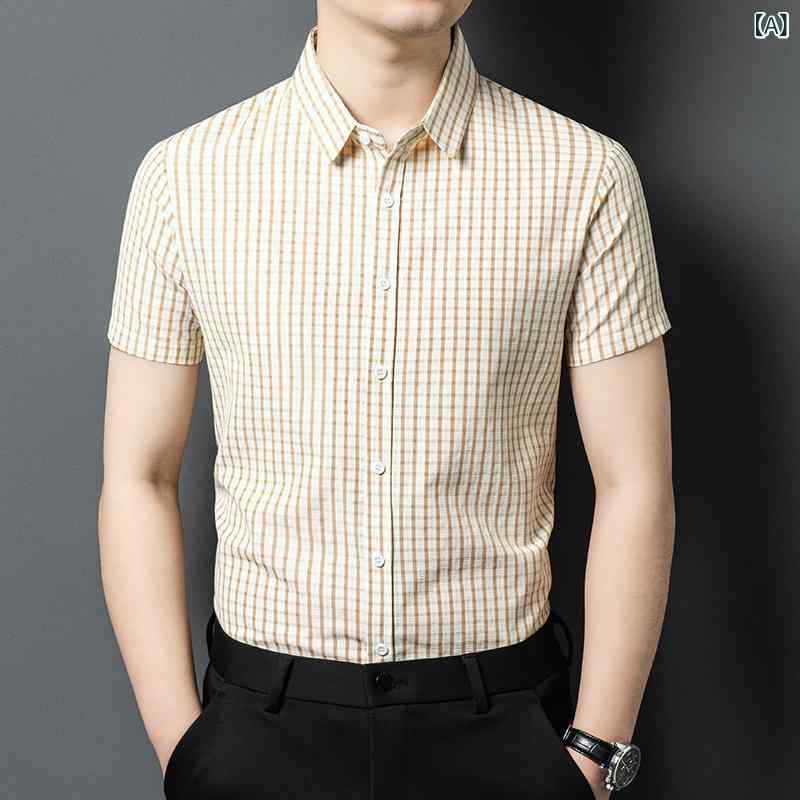 楽天バランスケア　楽天市場店メンズ チェックシャツ カジュアルシャツ 半袖 おしゃれ 半袖の 格子の メンズシャツ 夏の新 商品の 中で の ファッションの カジュアル 薄手 タイプの 百合の 合体の シャツ メンズ カーディガン