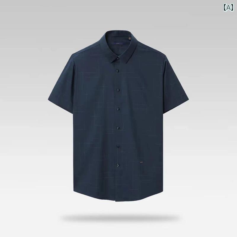 楽天バランスケア　楽天市場店メンズ チェックシャツ カジュアルシャツ 半袖 おしゃれ 夏の新 商品 メンズ 竹 繊維無 痕 半袖 シャツ 微 弾 スッキリ した 肌に 優しい 快適 カジュアル シャツ