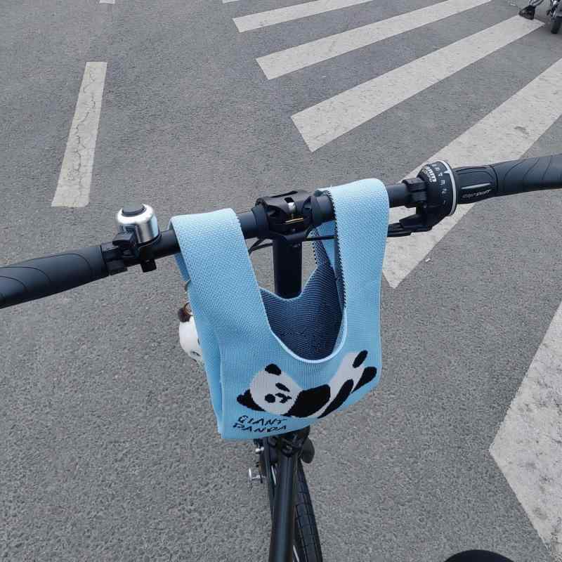 無地 濡れ防止 装着簡単 防水 大容量 マウンテンバイク　ホルダー　バッグ レッド パンダ 自転車 フロ..