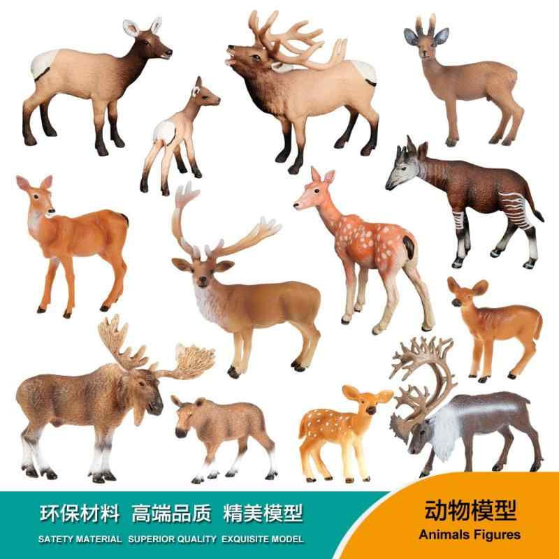 かわいい おしゃれ アクセサリー 贈り物 おもちゃ ホビー 動物 野生 動物の シミュレーション 鹿 カモシカ ニホン ジカ トナカイ 角 馬 固体 静的 子供...