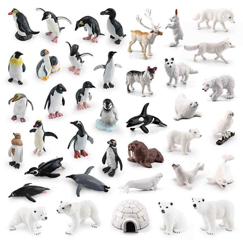 かわいい おしゃれ アクセサリー 贈り物 おもちゃ ホビー 動物 野生の 北極 動物 ペンギン ホッキョクグマ トナカイ 白 鳩 イグルー セット 装飾品の シ...
