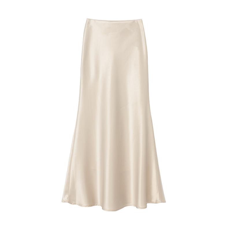 レディース きれいめ ロングスカート 脚長 レディース　スカート　ハイウエスト 春夏 伸縮性の ある ハイウエスト スリム ミディアムと ロング サテン シルキー チャイナ風 スカート ヒップ フィッシュ テール