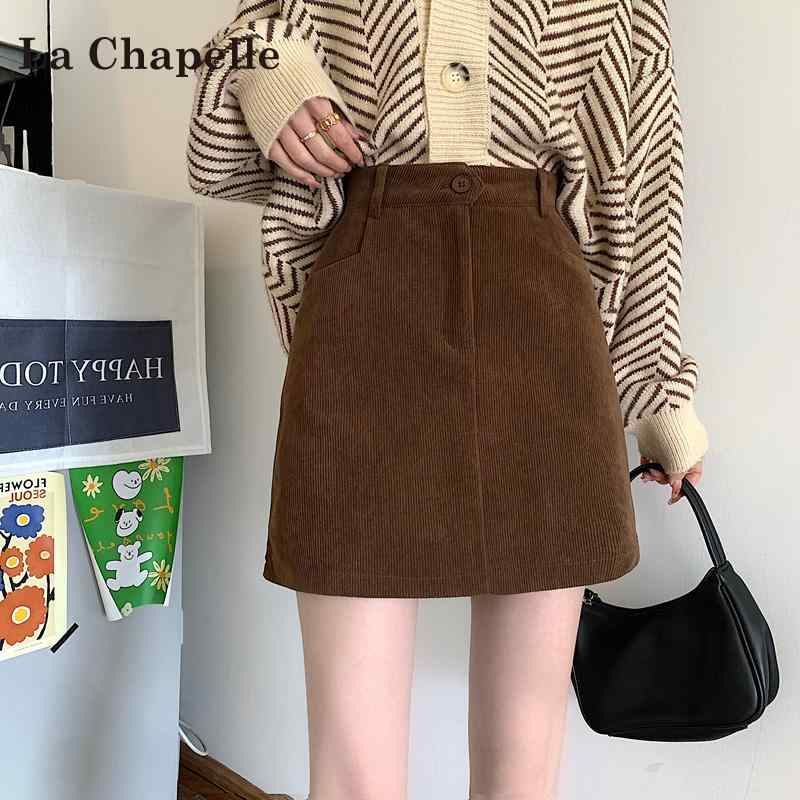 Aライン フレア レディース きれいめ 上品 レディース　スカート　ハイウエスト ラシャペル スカート レディース 2025 春秋 ハイウエスト スリム小 コーデュロイ ヒップ ショート