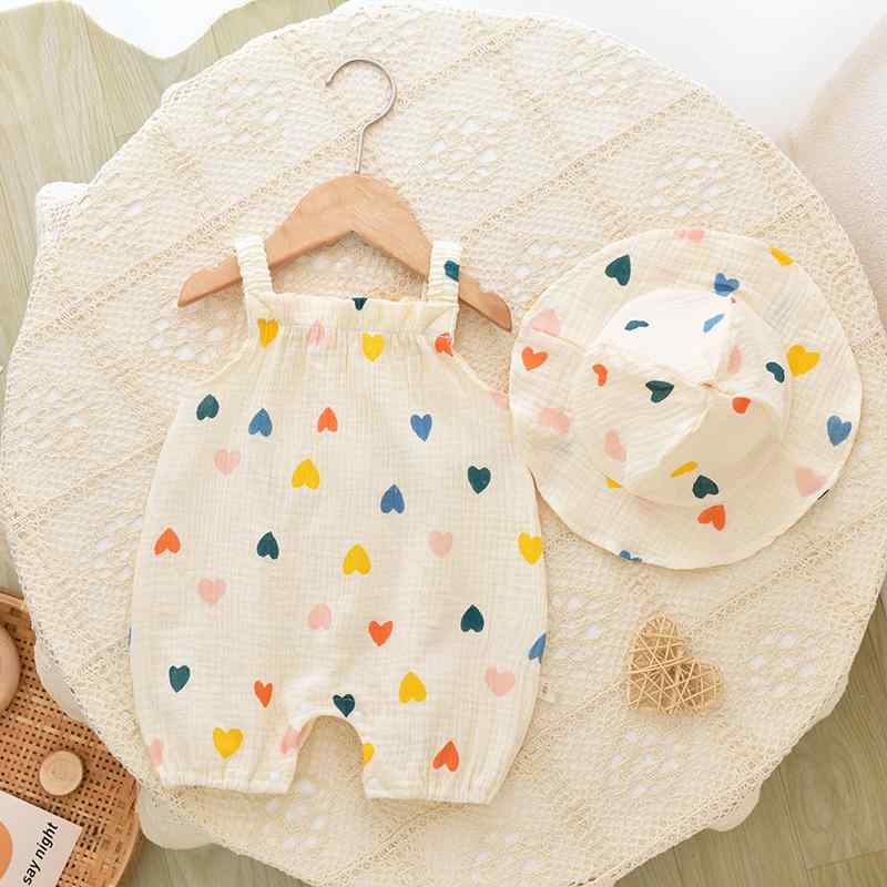 つなぎ かわいい カジュアル 着やすい ベビー　服　赤ちゃん ベビー スーツ 綿 薄手 スリング 夏生 児 ..