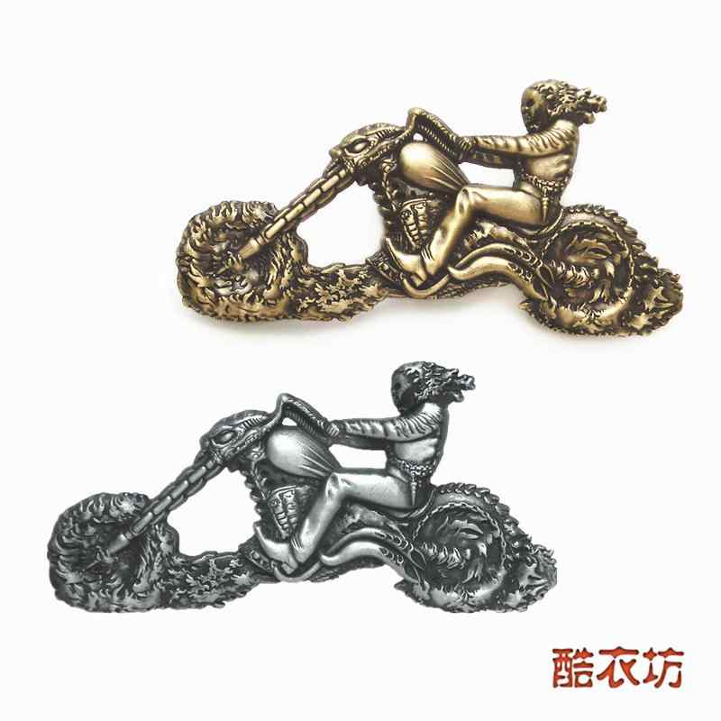 かっこいい カジュアル アクセサリー　スカル　バックル ハーレーバッジ ゴースト ライダー ソウル チ..