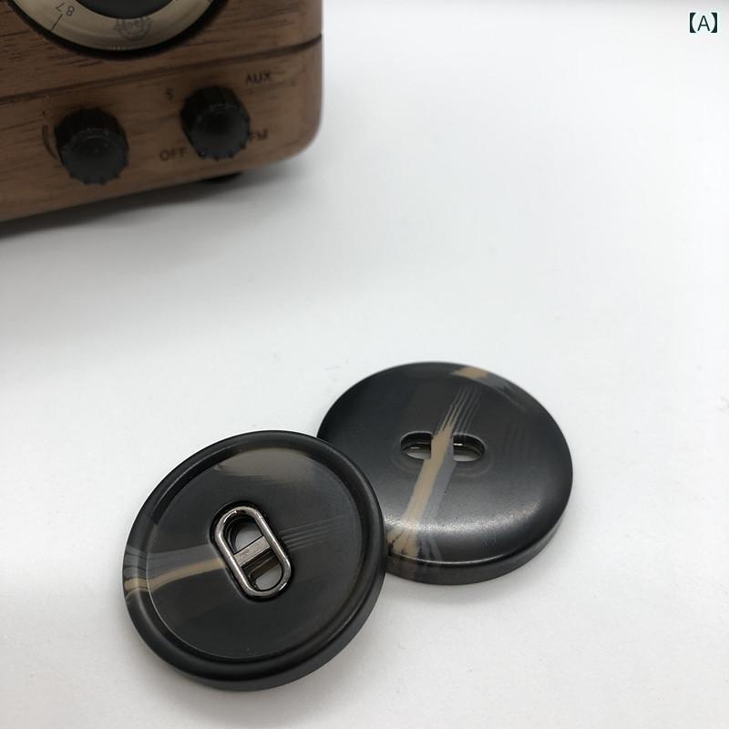 バランスケア　楽天市場店の手芸 リメイク ボタン　ラウンド　アクセサリー シンプル レトロ クラシック 2つ目 樹脂 ボタン メタル ダブル 手縫い コート ウィンドブレーカージャケット｜アングル2