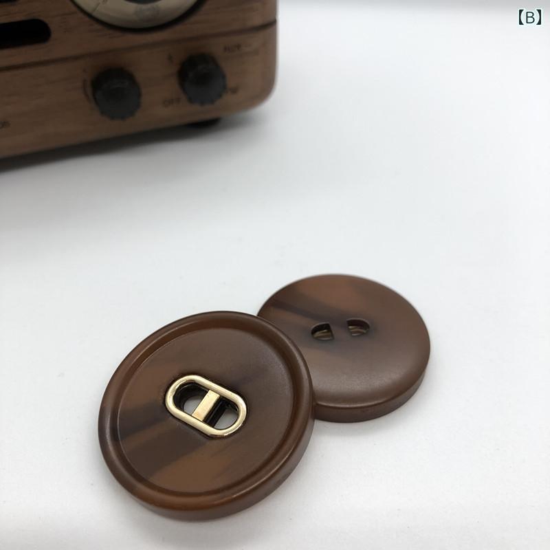 バランスケア　楽天市場店の手芸 リメイク ボタン　ラウンド　アクセサリー シンプル レトロ クラシック 2つ目 樹脂 ボタン メタル ダブル 手縫い コート ウィンドブレーカージャケット｜アングル3