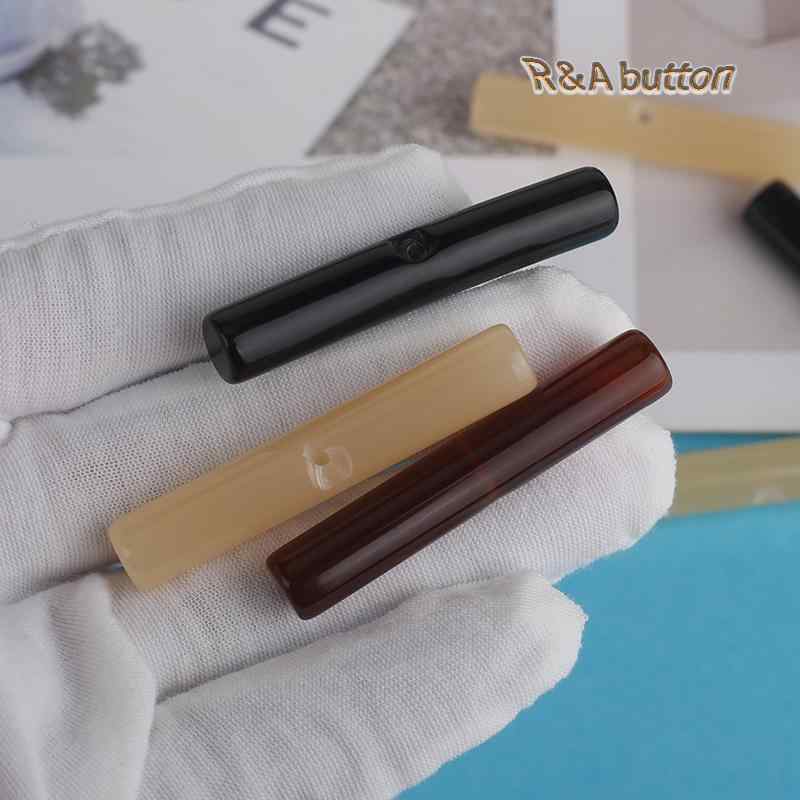 手芸 リメイク ボタン　カジュアル　アクセサリー 樹脂製 ロング ストリップ ブラック ベージュ ダーク..