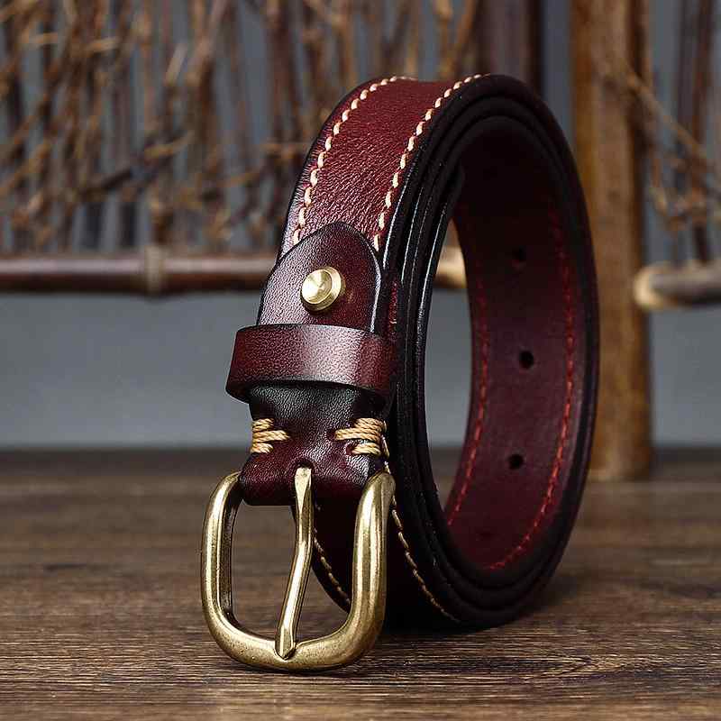 シンプル 無地 おしゃれ レディース　ベルト　カジュアル イタリアの トップレイヤー 牛革 ピン バックル レディースベルト ジーンズ 付き レトロ 革 ベルト 2025新 スタイル