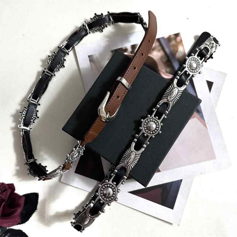 シンプル 無地 おしゃれ カジュアル レディース　ベルト　カジュアル アメリカン レトロ 彫刻が 施 ベルト 汎用性 高さ ジーンズ アクセサリー ハイエンドのの ウエスト チェーン